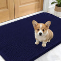 OLANLY Dog Door Mat for Muddy Paws 24x16, Absorbs Moisture and Dirt, Absorbent Non-Slip Washable Doormat, Quick Dry Chenille Mud Mat for Dogs, Entry Indoor Entryway Carpet for Inside Floor, Navy Blue
