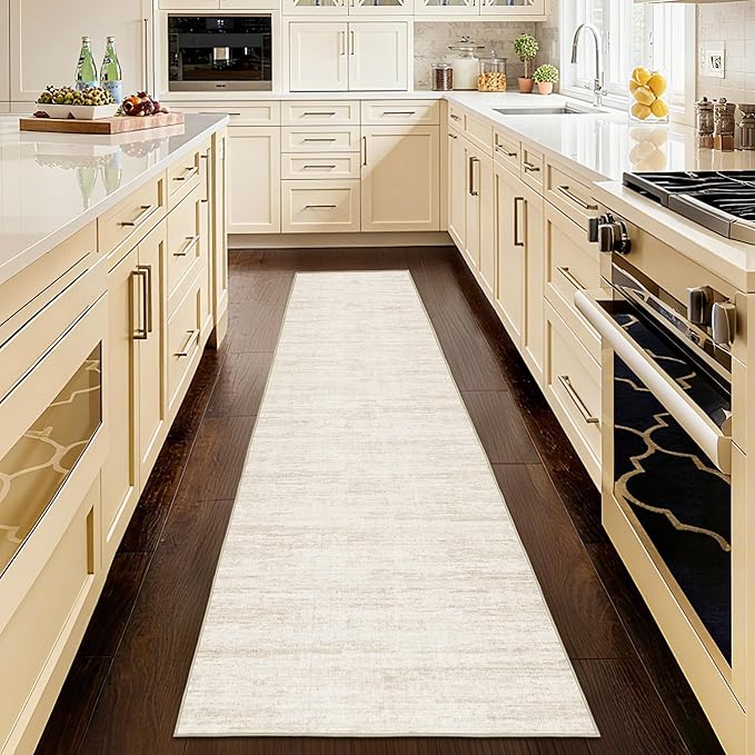 2.5x10 Washable Runner Rugs,10 ft Runner Rug for Hallways,Ultra-Thin Abstract Long Stain Resistant Rug Runner，Non-Slip Backing Kitchen Runner Rugs for Bedroom，Entryway，Living Dining Room