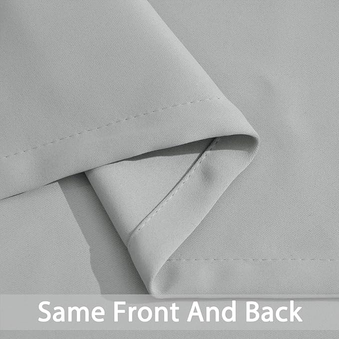 Yakamok Soft and Smooth Blackout Curtains for Bedroom - Grommet Thermal Insulated Room Darkening Curtains for Living Room, Set of 2 Panels (42 x 72Inch, Light Grey)