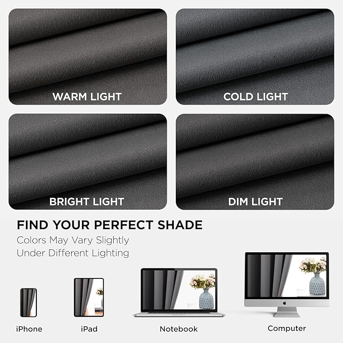 Joydeco Blackout Curtains 95 Inch Length 2 Panels Set, Thermal Insulated Long Curtains& Drapes 2 Burg, Room Darkening Grommet Drapes for Living Room Bedroom Window (W52 x L95 Inch, Light Grey)