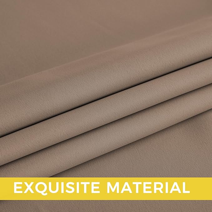NICETOWN Room Darkening Draperies Curtains Panels, 2 Panels Cappuccino W52 x L90
