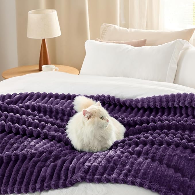 Bedsure GentleSoft Purple Twin Blanket for Bed - Cozy Soft Blankets for Women, Cute Large Throws for Girls, 66x90 Inches