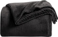 KMUSET Super Soft Throw Blanket Premium Silky Flannel Fleece Throw Size Black Microfiber Lightweight Blanket All Season Use