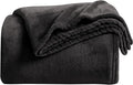 KMUSET Super Soft Throw Blanket Premium Silky Flannel Fleece Twin Size Black Microfiber Lightweight Blanket All Season Use,60X80 inches