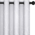 Deconovo Greyish White Curtains, Room Darkening Curtain, Thermal Insulated Soundproof Drapes, Silver Branch Print, 52 x 72 Inch Long, Grommet Window Panels for Living Room Bedroom Nursery, Set of 2