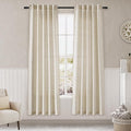 Nanspring Beige Semi Sheer Linen Curtains 72 inch Length for Living Room Back Tab Rod Pocket Modern Farmhouse Coastal Decor Beige Cotton Textured Gauze Curtains for Dining Room Office 38x72