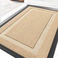 OLANLY Front Door Mat Indoor Outdoor Entrance, Waterproof All-Season, All-Weather Doormat, Sturdy Natural Rubber, Fade Resistant, Low Profile, Easy Clean Patio Porch Entryway Mat, 33x21, Beige