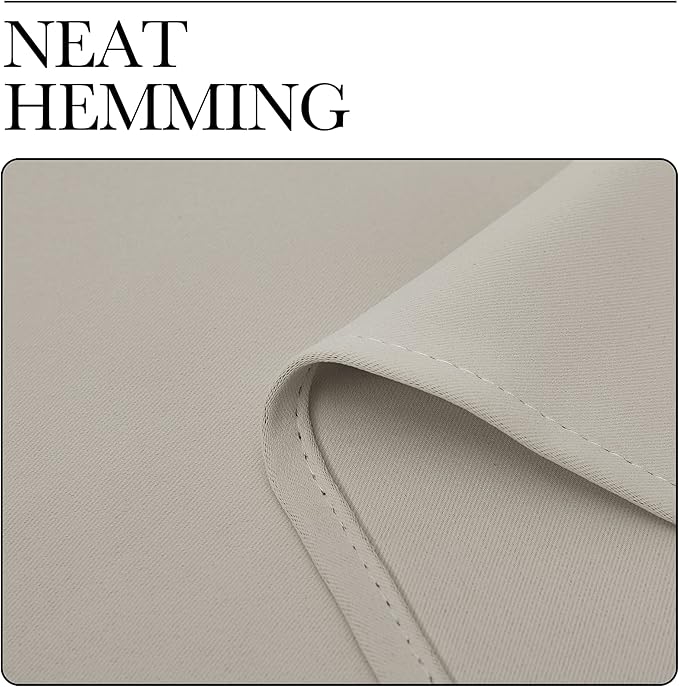NICETOWN Blackout Curtains for Living Curtains, Room Darkening Window Curtain Panels, Easy-Care Solid Thermal Insulated Draperies/Drapes for Daughter Room (Natural, 2 Panels, 42 by 72)