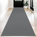 KOZYFLY Long Runners for Hallways 3x12 ft Washable Kitchen Runner Non Slip Rubber Backed Hallway Rugs Cotton Entryway Runner Rug Floor Carpet for Indoor Hall, Backdoor, Kitchen, Grey/Dark Grey