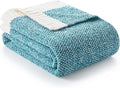 Snuggle Sac Teal Blue Oversized Throw Blankets,Super Soft Warm Cozy Throw Blankets for Couch, Knit Fuzzy Plush Blanket, Heather Teal, 50x70 inches