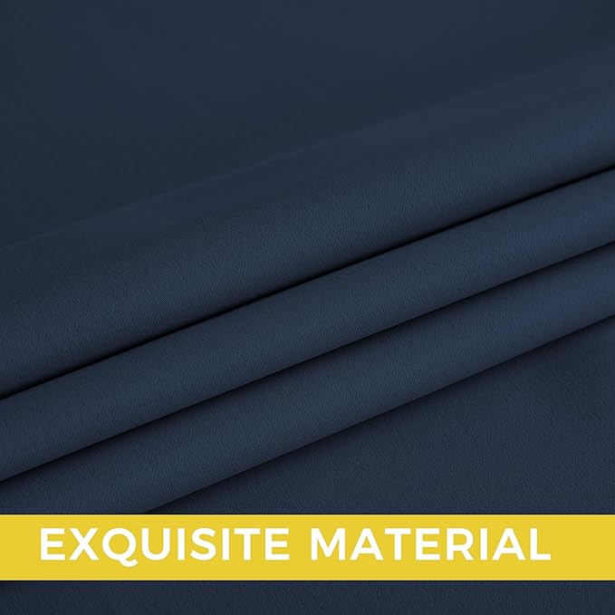 NICETOWN Room Darkening Draperies Curtains Panels, 2 Panels Navy Blue W52 x L108
