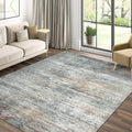 BEIMO Area Rugs 3x5 for Living Room Bedroom, Indoor Modern Abstract Machine Washable Rug, Small Soft Low Pile Floor Carpet with Non Slip Backing for Entryway, Ash Gray Brown
