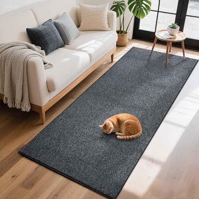 FinRèc 2x6 Washable Runner Rugs for Kitchen Hallway Bedroom, Low Pile Thin Rug Solid Color, Non-Slip Carpet Indoor for Home Decor (Grey)