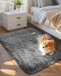 Ophanie Small Rug Upgrade Non Slip Throw Bedside Area Rugs, Fluffy Soft Grey Mini Bedroom Carpet, Affordable Door Entryway Indoor Inside Front Entrance Dog 2x3 Mat, Home Decor Aesthetic, Nursery