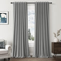 Guken Dark Grey 100% Blackout Linen Curtains 102 Inch Length 2 Panels Set for Living Room Bedroom Back Tab/Rod Pocket Thermal Insulated Black Out Drapes Room Darkening Window Curtains