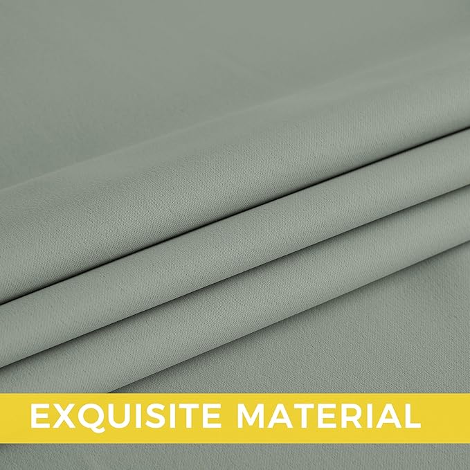 NICETOWN Room Darkening Draperies Curtains Panels, 2 Panels Sage Green W52 x L102