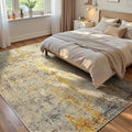 Ompaa Living Room Rug 5x7 Beige Area Rug Machine Washable Boho Rug Non Slip Abstract Vintage Indoor Large Rugs for Bedroom, Classroom, College Dorm, Farmhouse, Dining Room, Kids Playroom