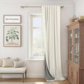 Cream Linen Blackout Curtains 60 Inches Wide for Bedroom Window Viral Modern Farmhouse Curtains for Sliding Glass Doors Thermal Soundproof Heavy Drapes 60x96 Long 2 Panels Ivory Off White Black Out