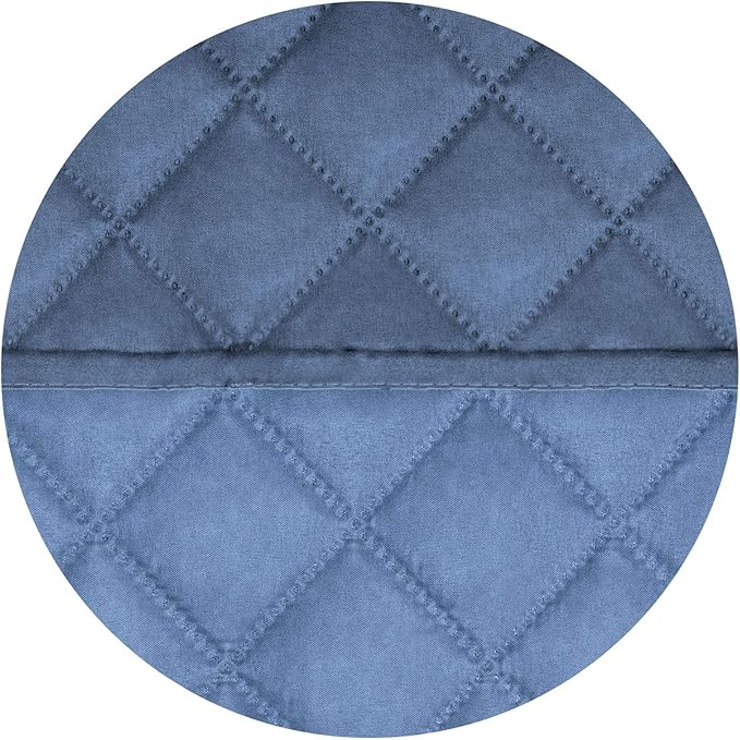 PureFit Reversible Quilted Sofa Cover, Water Resistant Slipcover Furniture Protector, Washable Couch Cover with Non Slip and Elastic Straps for Kids, Dogs (Oversized Loveseat, Dark Blue/Light Blue)