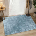 Latte&Fog 2x3 Entryway Rug, Small Modern Abstract Door Mat, Blue Washable Kitchen Rug, Boho Non Slip Low Pile Carpet for Indoor Kitchen, Entry, Front Door and Bathroom