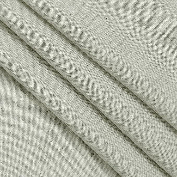 Nanspring Sage Green Curtains 144 Inches Long 2 Panels for Living Room Back Tab Rod Pocket Semi Sheer Linen Drapes Neutral Sage Decor Green Curtain Ceiling to Floor Length for Dining Room 52x144