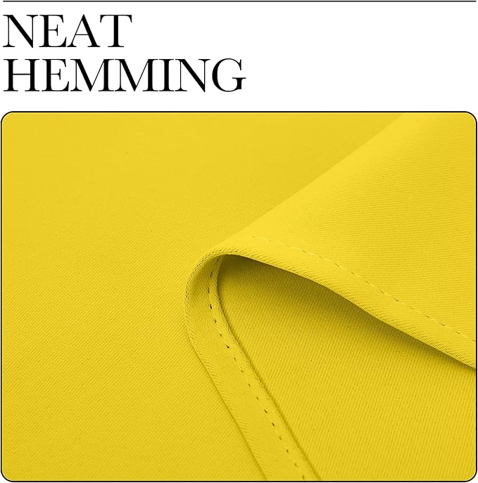 NICETOWN Bright Yellow Blackout Curtains 63 inches Long for Living Room, Darkening Window Curtain Panels, Easy-Care Solid Thermal Insulated Draperies/Drapes for Daughter Room