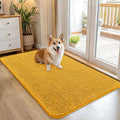 OLANLY Dog Door Mat for Muddy Paws 45x27, Absorbs Moisture and Dirt, Absorbent Non-Slip Washable Doormat, Quick Dry Chenille Mud Mat, Entry Indoor Entryway Carpet for Inside Floor, Golden Yellow