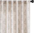 jinchan Linen Floral Curtains for Living Room 84 Inch Length Gray Flower Cottage Core Farmhouse Curtains Rod Pocket Back Tab Boho Semi Sheer Window Drapes Bedroom Set 2 Panels Grey on Beige