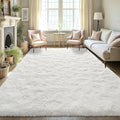 LOCHAS Ultra Soft Indoor Modern Area Rugs Fluffy Living Room Carpets for Children Bedroom Home Decor Nursery Rug 6x9 Feet, Cream