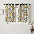 Topfinel 54 Inches Long Blackout Curtains for Cafe Kitchen Beige Vintage Grommet Room Darkening Luxury Floral Lemon Hummingbird Patterned Waverly Colorful Drapes for Living Room Bedroom