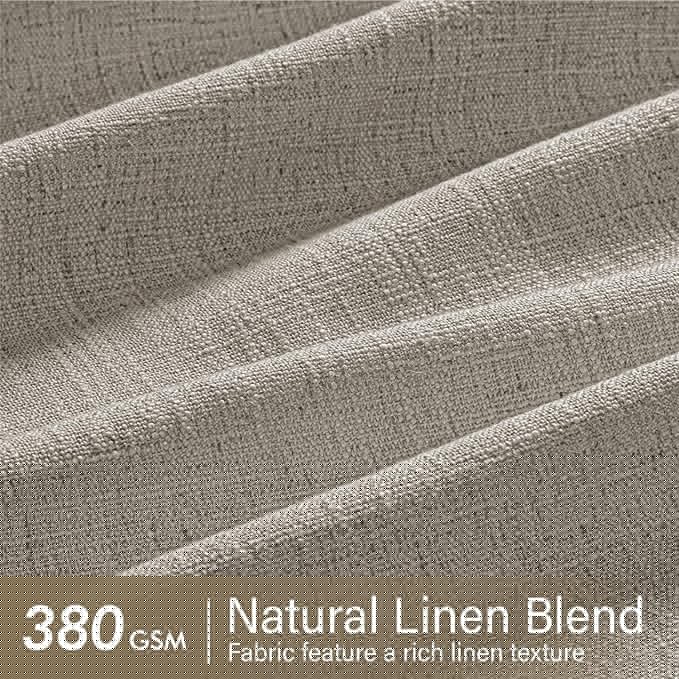 MIULEE Pinch Pleated Thick Linen Curtains 108 Inches Length 2 Panels for Living Room Bedroom, Extra Long Pinch Pleat Drapes Back Tab Light Filtering Taupe Foor to Ceiling Curtains with Hooks&Rings