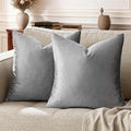 GIGIZAZA 16x16 Velvet Small Pillow Covers,Set of 2 Dark Grey Throw Pillows Modern Covers for Living Room Decorative Luxury Solid Couch Sofa Square Pillow Cases