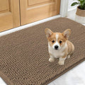 OLANLY Dog Door Mat for Muddy Paws 24x16, Absorbs Moisture and Dirt, Absorbent Non-Slip Washable Doormat, Quick Dry Chenille Mud Mat for Dogs, Entry Indoor Entryway Carpet for Inside Floor, Tan