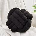 Uvvyui Knot Pillow Ball, Soft Home Decorative Pillows, Round Throw Pillow, Handmade Knotted Plush Pillow, Round Boucle Pillow Cushion (8.6 Inches Black)