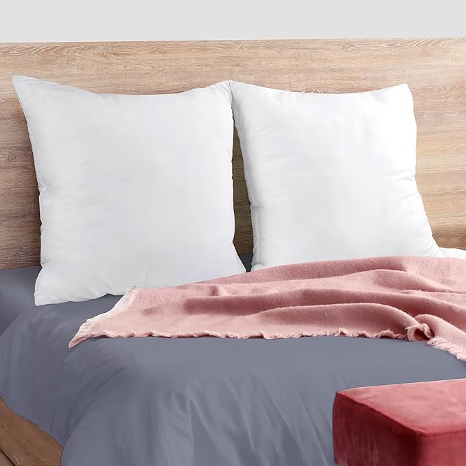 Utopia Bedding 28x28 Pillow Inserts, Set of 2, White – Indoor Decorative Throw Pillows for Bed, Sofa & Couch – Soft, Supportive & Fluffy Cushion Inserts