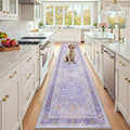 RELEANY Area Rugs 2'x10' Runner Rug Non Slip Washable for Kitchen Hallway Bedroom Beside Laundry Room Bathroom Rug, Floor Carpet, Light Purple Brown