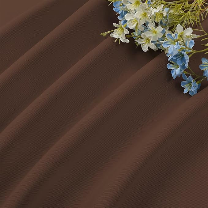 CUCRAF Brown Blackout Curtains 84 inch Length 2 Panels Set, Rod Pocket Room Darkening Drapes for Bedroom Living Room, Insulated Thermal Light Blocking Window Curtain (W52 x L84 Inch)