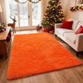 Orange Shag Area Rugs for Bedroom Living Room,8X10 Ultra Soft Fluffy Area Rugs for Dorm,Indoor Carpet Nursery Rugs for Kids Girls Room Home Halloween Decor
