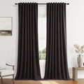 Guken 100% Blackout Curtains 102 Inch Length 2 Panels Set for Living Room Bedroom Back Tab Thermal Insulated Black Out Linen Drapes Room Darkening Cocoa Coffee,52x102