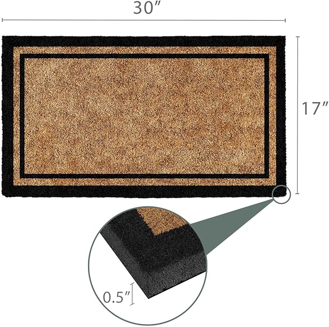 Barnyard Designs Doormat Welcome Mat for Outdoors, Large Front Door Entrance Mat, Brown (Border, 30x17)
