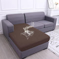 hyha Waterproof Couch Cushion Covers, Sectional Sofa Cushion Slipcovers L Shape, Thick Stretch Jacquard Fabric, Washable Chaise Lounge Cover with Elastic Bottom (1 Piece for Chaise, Brown)