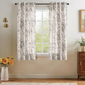 jinchan Linen Floral Curtains 63 Inch Length for Living Room Bedroom Light Filtering Farmhouse Peony Flower Drapes Rustic Window Curtain Set Rod Pocket Back Tab 2 Panels Black