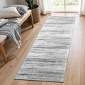 2x5 Washable Runner Rug for Family: Easy-to-Clean Runners for Hallway Entryway Bedroom - Stain and Water Resistant Rugs with Non-Slip Backing - Soft Low-Pile Carpet Grey