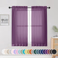 OWENIE Sheer Curtains 54 Inch Length 2 Panels Set, Plam Clear Sheer Short Curtains for Small Window, Light Filtering Clear Curtains Sheer, 2 Pcs 84 Width 54 Long, Plam
