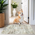 2x3 Washable Rug Runner for Bathroom, Soft Entryway Rug for Laundry Room, Kitchen, Vintage Abstract Hallway Runner for Bedroom, Anti-Slip Door Mat Indoor Entrance(2'x3', Grey/Rust)