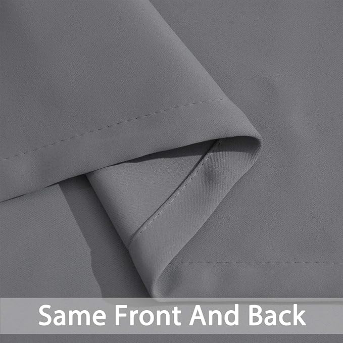 Yakamok Blackout Curtains Room Darkening Thermal Insulated Window Panels,Solid Grommet Top Drapes for Bedroom/Living Room(70Wx84L, Grey, 2 Panels)