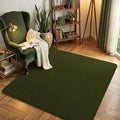 Amearea 5x5 Square Area Rugs for Bedroom Living Room, Olive Green Thickened Memory Foam Rug, Fluffy Indoor Washable Rugs Non Slip Minimalist Carpet for Kids Boys Girls Dorm Nursery Room Decor
