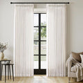 MIULEE Pinch Pleated Thick Linen Curtains 92 Inches Long 2 Panels for Living Room Bedroom, Pinch Pleat Drapes Back Tab Light Filtering Floor to Ceiling Semi Sheer Natural Farmhouse Window Curtains