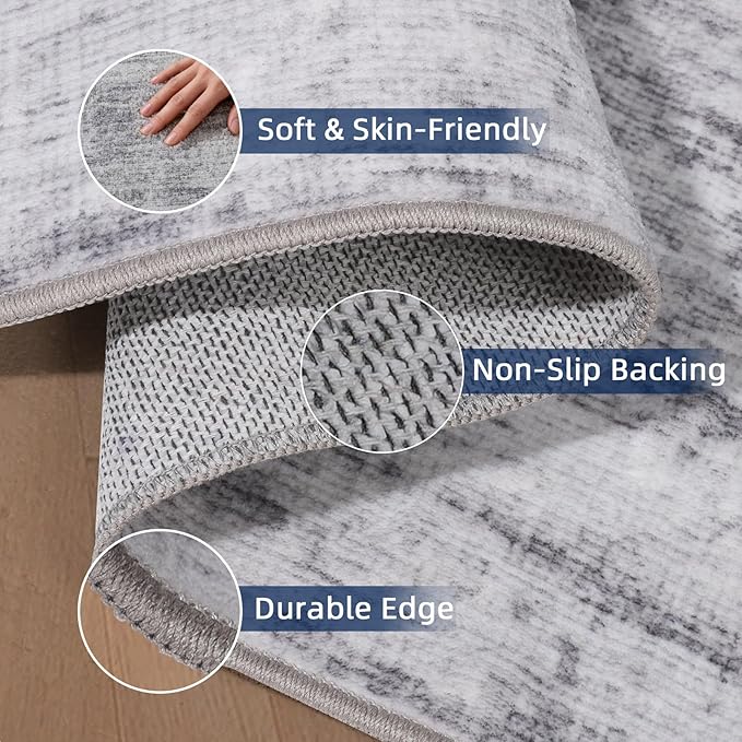 Kitchen Runner Rug 2x12 Runners Rug for Hallways Non-Slip,Long Abstract Rug Runners,Stain Resistant Soft Washable 12 ft Runner Rugs,Ultra-Thin Carpet for Entryway,Dining,Laundry Room