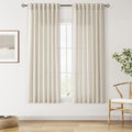 Nanspring Vanilla Linen Curtains for Living Room 63 Inch Length Luxury Light Filtering Semi Sheer Curtain Back Tab Modern Farmhouse Decor Elegant Coastal Drapes for Bedroom Office 52x63, 2 Panels